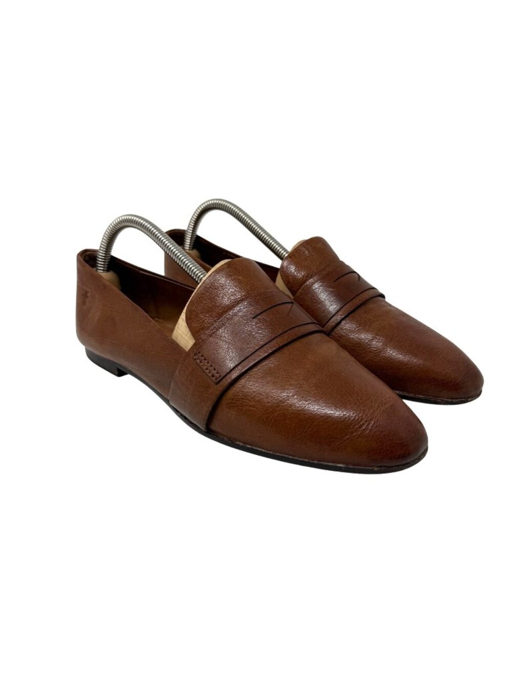 FRYE Size 8 Terri Penny Loafer Leather Cognac Slip On Shoes